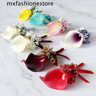 Mxfashione เข็มกลัด ลายดอกไม้ เครื่องประดับ สําหรับเจ้าบ่าว เจ้าสาว