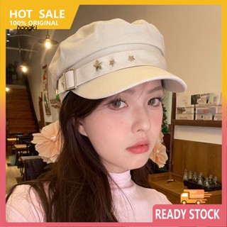 Hh หมวกเบเร่ต์ หมวกเบเร่ต์ ปีกนุ่ม หมวกเบเร่ต์ ผู้หญิง หมวกเบเร่ต์ ปรับได้ มีสไตล์ พร้อมดาวประดับ สําหรับผู้หญิง เหมาะสําหรับกลางแจ้ง และสตรีทแวร์