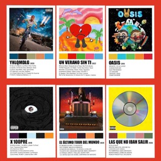 Set of 6 Bad Bunny Poster Music Album Cover Mini Posters for Wall Art Decor