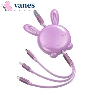 Vanes1 สายชาร์จโทรศัพท์มือถือ USB แบบยืดหดได้ ชาร์จเร็ว