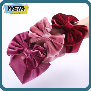 Yveta ที่คาดผม ผ้ากํามะหยี่ สีพื้น แฮนด์เมด สไตล์วินเทจ แฟชั่นฤดูหนาว สําหรับเด็กทารก