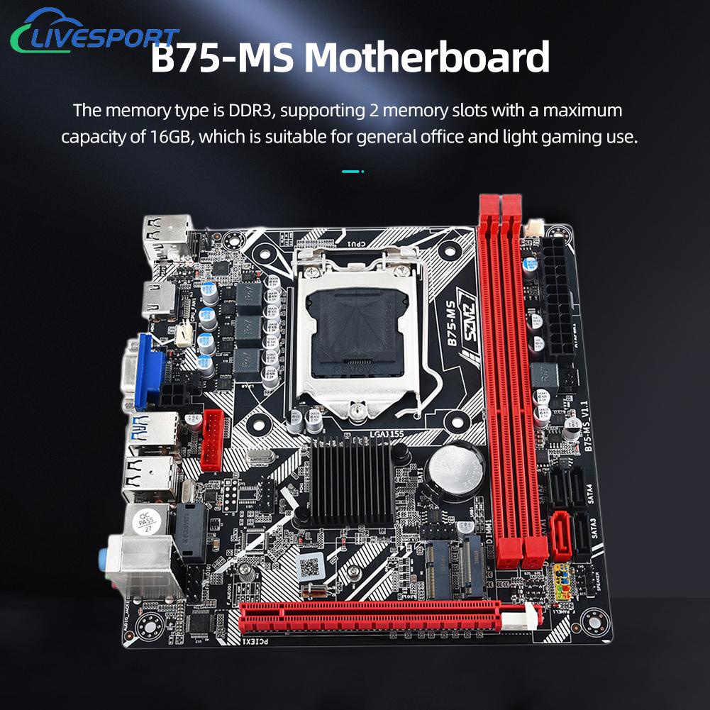 {พร้อมส่ง} เมนบอร์ด HDMI เข้ากันได้กับ VGA NVME M.2 LGA 1155 ความจุสูงสุด 16GB 24Pin DDR3 รองรับหน่วยความจํา 2 ช่อง สําหรับ PC Gaming LIVES