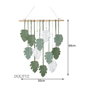 [Dolity2] พู่ถักมาคราเม่ ลายใบไม้ สไตล์โบโฮ สําหรับแขวนตกแต่งผนัง ห้องเนอสเซอรี่ งานแต่งงาน หอพัก