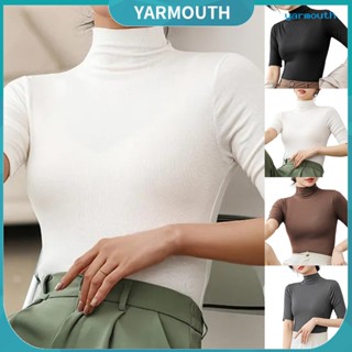 Yyr-- เสื้อคอเต่า แขนครึ่ง เข้ารูป สวมใส่สบาย เหมาะกับฤดูร้อน สําหรับผู้หญิง