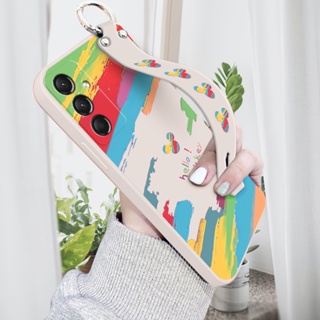 เคสซิลิโคนนิ่ม กันกระแทก ลายมิกกี้เมาส์ พร้อมสายคล้องข้อมือ หลากสี สําหรับ Samsung M30s M31 M31s M32 M33 M42 M51