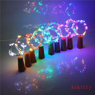 Hik สายไฟ LED 20 ดวง 2 เมตร สําหรับตกแต่งขวดไวน์ คริสต์มาส DIY