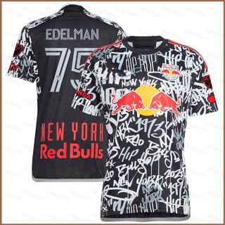 เสื้อกีฬาแขนสั้น ลายทีมชาติฟุตบอล New York Red Bulls Jersey Daniel Edelman HQ1 2023-2024 พลัสไซซ์ QH1