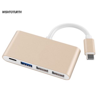 ☼Wt 4 in 1 อะแดปเตอร์แปลงสายเคเบิ้ล Type-C เป็น USB 20 30 แบบพกพา สําหรับ MacBook