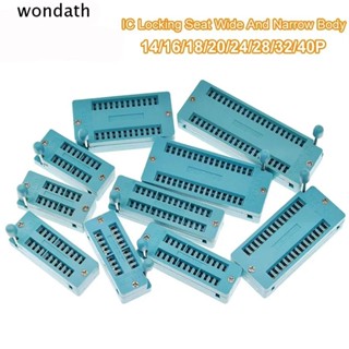 Wonda IC ซ็อกเก็ตทดสอบที่นั่ง IC 14P 16P 20P 40P 2.54 มม. สีเขียวแคบ ZIF