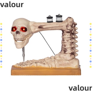 Valour โครงกระดูกตาแดง น่ากลัว สําหรับเย็บผ้า|โครงกระดูกเรซิ่น พร้อมไฟ LED สําหรับตกแต่งบ้านผีสิง