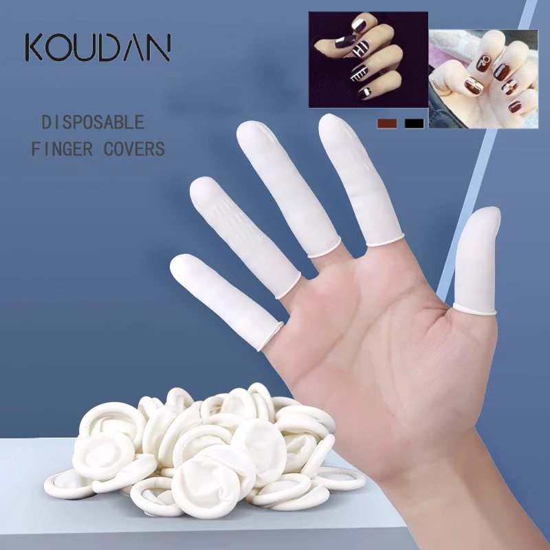 Koudan ถุงมือยางธรรมชาติ กันลื่น ป้องกันไฟฟ้าสถิตย์ แบบใช้แล้วทิ้ง สําหรับร้านทําเล็บ 500 ชิ้น