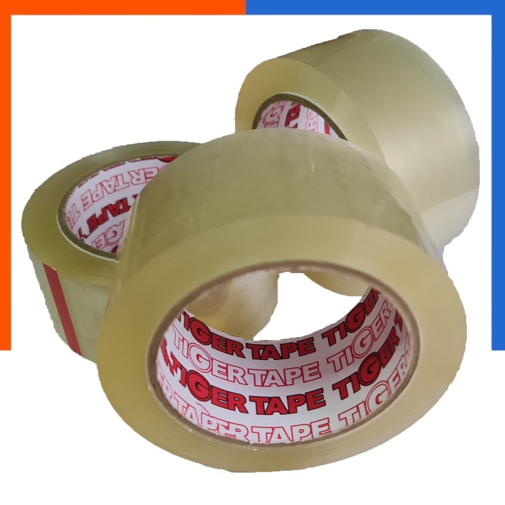 เทปใส กาว OPP ยาว 100 หลา ปิดกล่อง TIGER TAPE กว้าง 2 นิ้ว หนา 45 ไมครอน 1 ม้วน เทปติดลัง เทปแพคของ US.Station
