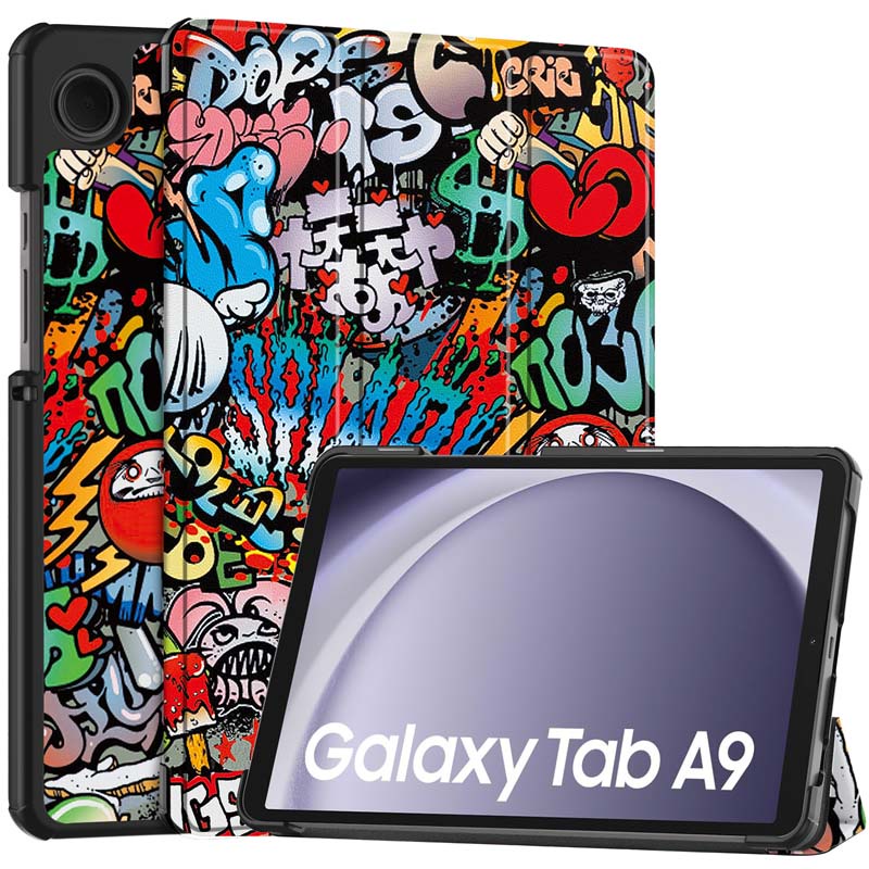 เคสหนัง PU ฝาพับ กันกระแทก พร้อมช่องใส่บัตร ตั้งได้ แฟชั่น สําหรับ Samsung Galaxy Tab A9 SM-X115 X110 GalaxyTabA9 8.7 นิ้ว case