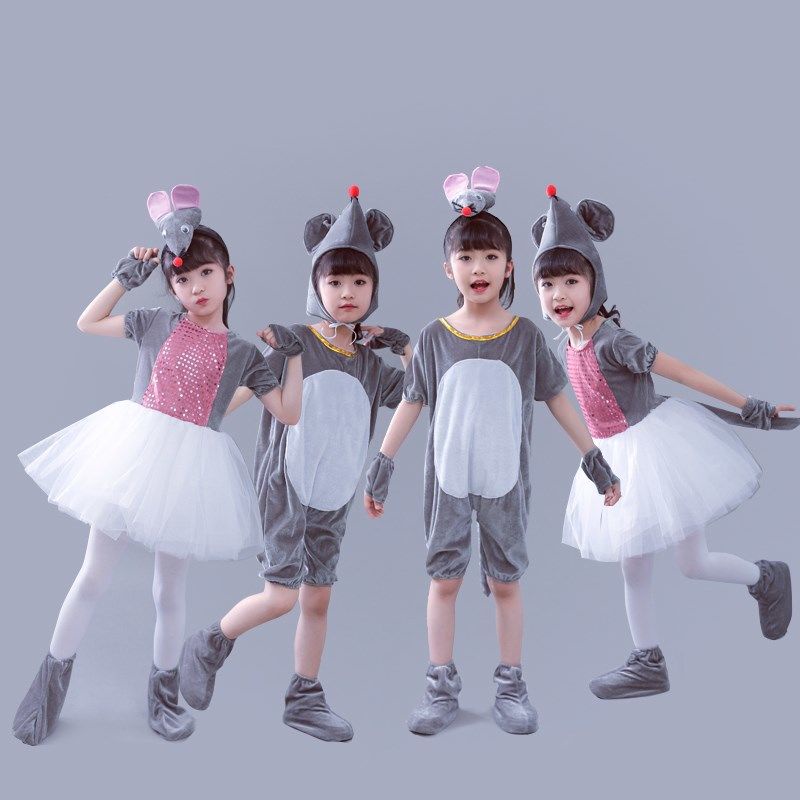 ราคาถูก น่ารัก หนูน้อยสีเทา รูปแบบการ์ตูน ชุดเด็กผู้หญิง 3 ถึง 14 ปี ชุดคริสต์มาส ลายการ์ตูนสัตว์ ชุดเต้นรํา ชุดคอสเพล ชุดคริสมาสเด็กผู้หญิง ชุดเต้น ชุดน่ารักๆ วันเด็ก ชุดคอสเพลย์