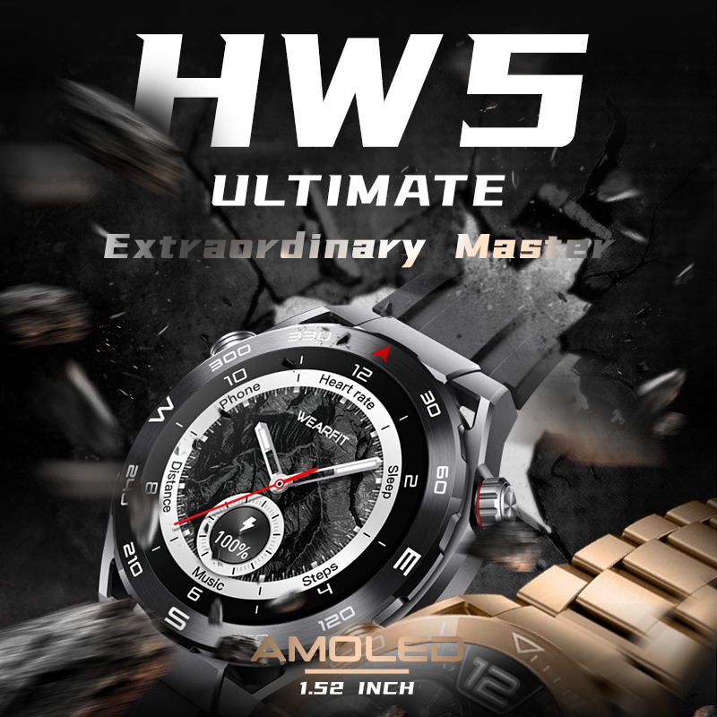 Hw5 นาฬิกาข้อมือสมาร์ทวอทช์ ทรงกลม กันน้ํา นับก้าว บันทึกการออกกําลังกาย F3QW