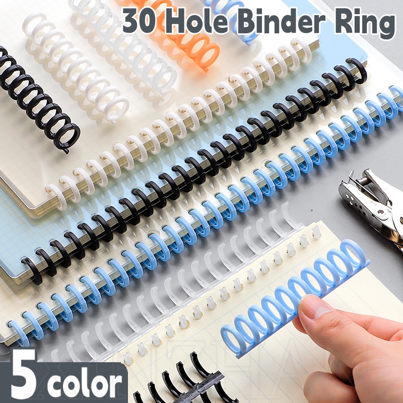 คลิปสันห่วง แบบเกลียว พลาสติก ถอดออกได้ 30 รู DIY สําหรับสมุดโน้ต อัลบั้ม กระดาษ สมุดภาพ เครื่องเขียน สํานักงาน โรงเรียน