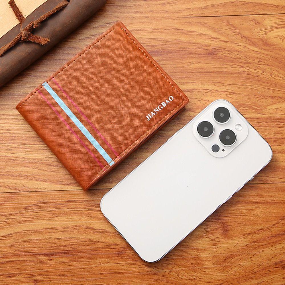 IMLON กระเป๋าสตางค์ใบสั้น, กระเป๋าใส่เหรียญแบบพับได้หนัง PU, ช่องเสียบการ์ดหลายช่องความจุขนาดใหญ่สําหรับผู้ชาย