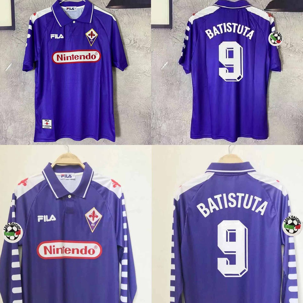 [Retro Issue] 98 Florence BATISTUTA เสื้อฟุตบอล แขนยาว สําหรับผู้ชาย