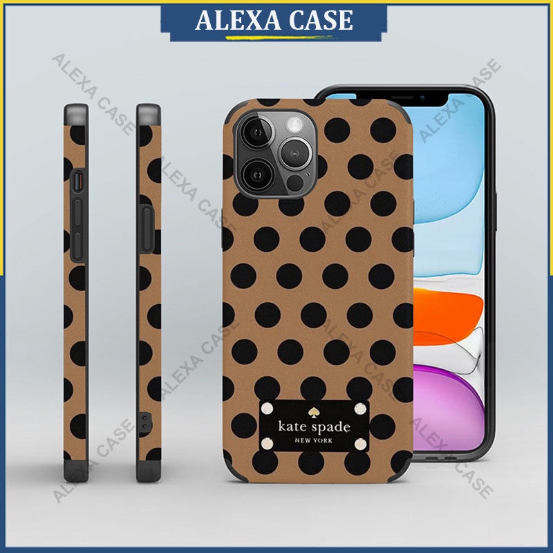 เคสโทรศัพท์ Kate Spade สําหรับ iPhone 16 Pro Max / iPhone 15 Pro Max / iPhone 14 Pro Max / iPhone 12 Pro Max / XS Max / iPhone 8 Plus / iPhone SE Lambskin เคสป้องกัน ZPC83I