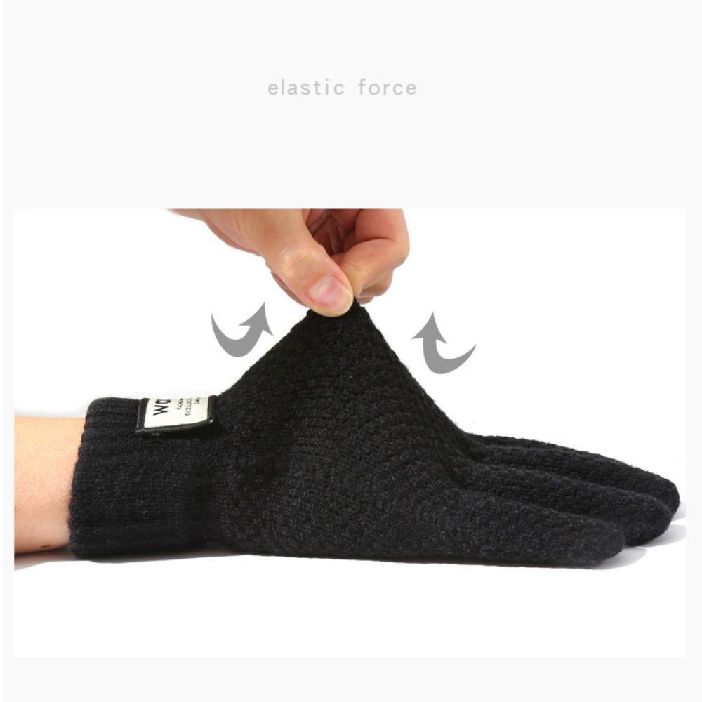 Osier1 ถุงมือผ้าถัก แบบหนา กันลม ให้ความอบอุ่น สีพื้น เหมาะกับฤดูหนาว สําหรับผู้หญิง - รูปที่ 3