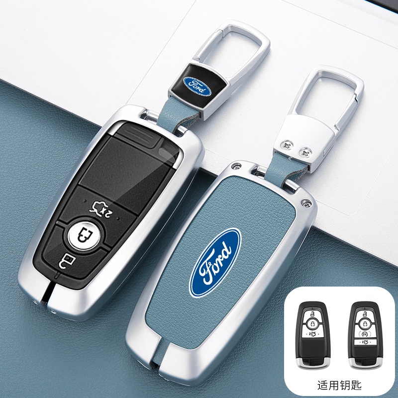 พวงกุญแจรถ เคสกุญแจหนัง เคส รถ Ford Everest / Ford Ranger ฟอร์ด หรือใช้ร่วมกันได้หลายรุ่น Ford Sharp World plus evos Explorer 2023 METAL KEYCASE