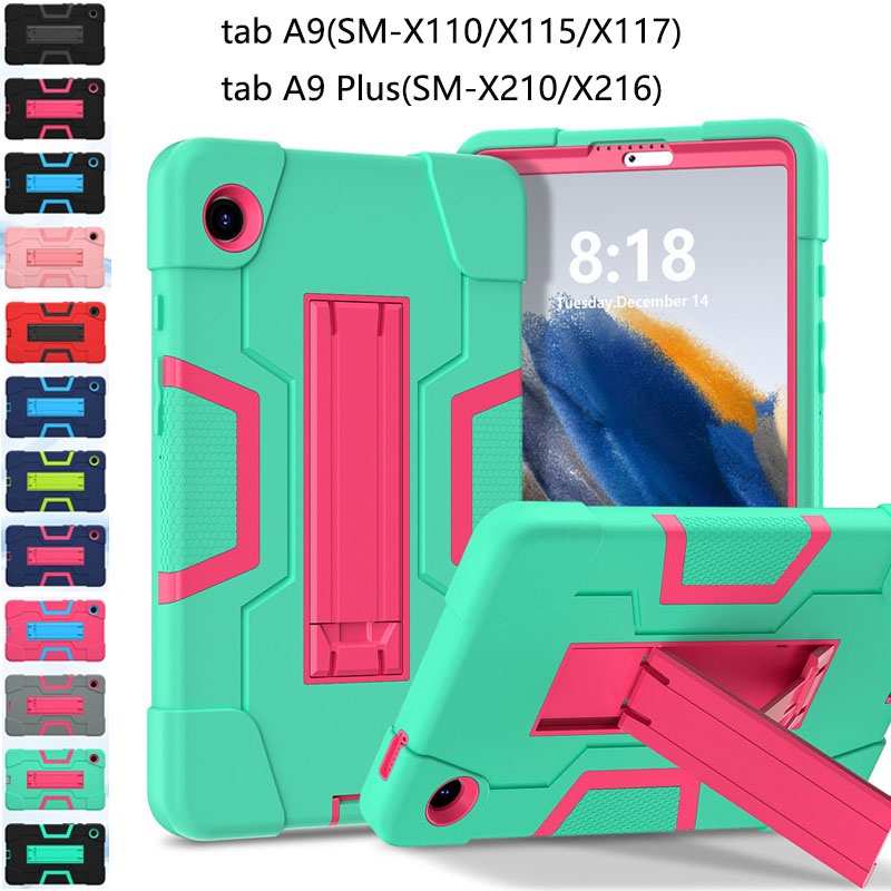 Samsung Galaxy Tab A9 2023 X110/X115 A9 Plus X210/X216 ยางไฮบริด กันกระแทก เคสแข็ง ซิลิโคน PC ในตัว ขาตั้งแท็บเล็ต
