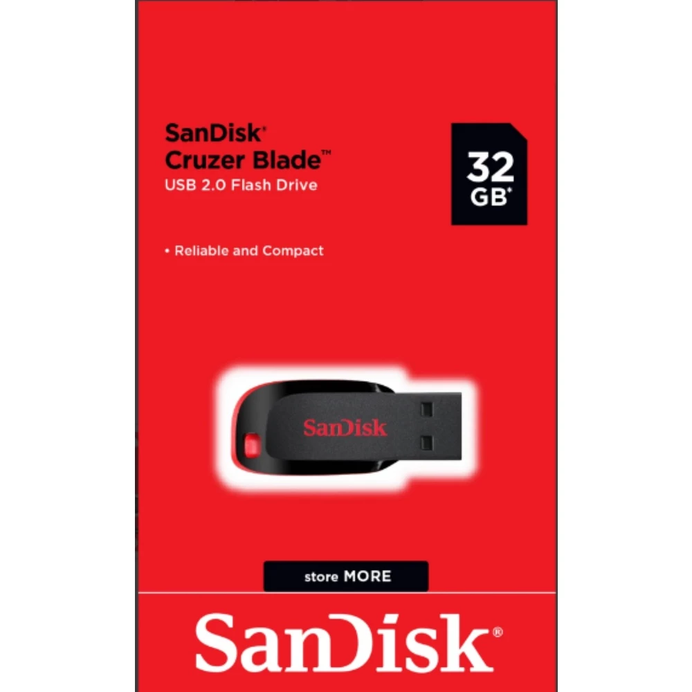 (ส่งด่วน/ขายส่ง) SANDISK Flashdrive CruzerBlade 32GB, USB2.0 (SDCZ50) แฟลชไดร์ฟ แฟรชไดร์ฟ คอมพิวเตอร์ ของแทั Synnex