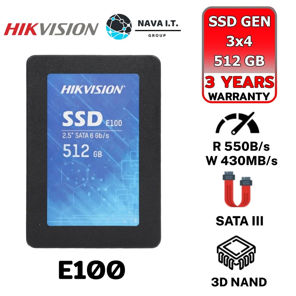มีส่งด่วน HIKVISION E100 SSD PC NOTEBOOK 512GB ประกัน 3 ปี