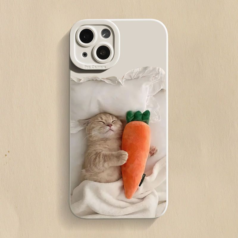 เหมาะสําหรับ IPhone 11 12 Pro Max X XR XS Max SE 7 Plus 8 Plus IPhone 13 Pro Max IPhone 14 Pro Max Sleeping Meow Radish