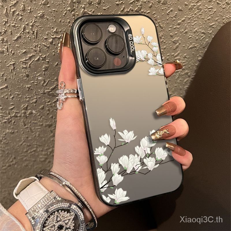 เคสโทรศัพท์มือถือ กันกระแทก ลายดอกไม้ สีขาว หลากสี สําหรับ iPhone x xs xr xsmax 11 12 13 14 15 Pro max plus mini TJ7Y