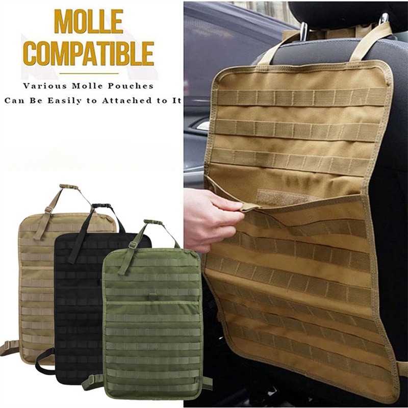 Luc Molle กระเป๋าเก็บของ ติดเบาะหลังรถยนต์ พร้อมกระเป๋าเก็บของ สําหรับเล่นกีฬากลางแจ้ง