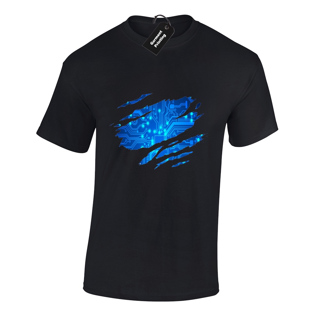 CIRCUIT BOARD SLASH MENS T-SHIRT COOL GAMER GAMING CODE PROGRAMMER IT (COLOUR)