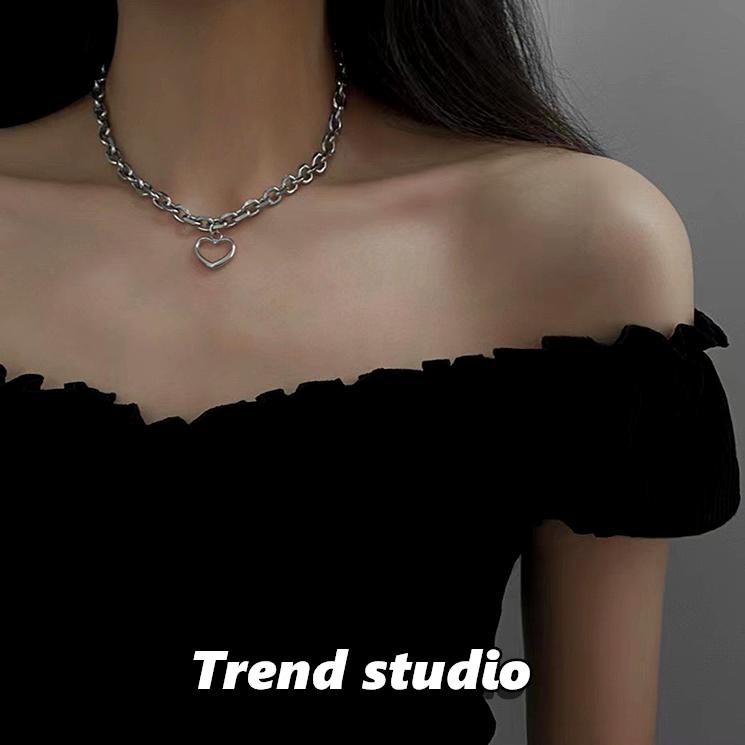 สร้อยคอรูปหัวใจน่ารัก ทันสมัย ​​เรียบง่าย เหมาะกับสาวๆ มาก ใส่แล้วไม่ซีดจาง ใส่ได้นาน สร้อยคอสไตล์เกาหลี