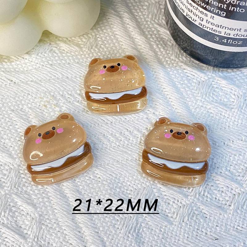 โปร่งใสการ์ตูนช็อกโกแลตหมี Jibz Cro รองเท้า Charm DIY น่ารักเรซิ่นอุปกรณ์เสริม DIY เคสโทรศัพท์เครื่องประดับอุปกรณ์เสริมรองเท้าหัวเข็มขัด