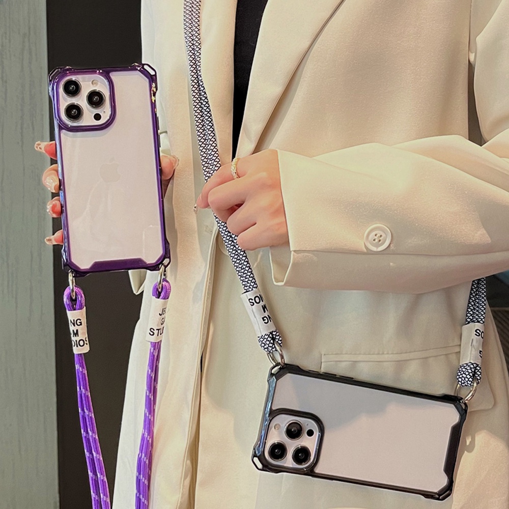 เคสใส แบบนิ่ม พร้อมสายคล้อง สําหรับ IPhone 15 Pro Max IPhone 15 11 13 12 MiNi 14 Pro Max XS XR X 6s 8 7 Plus SE3