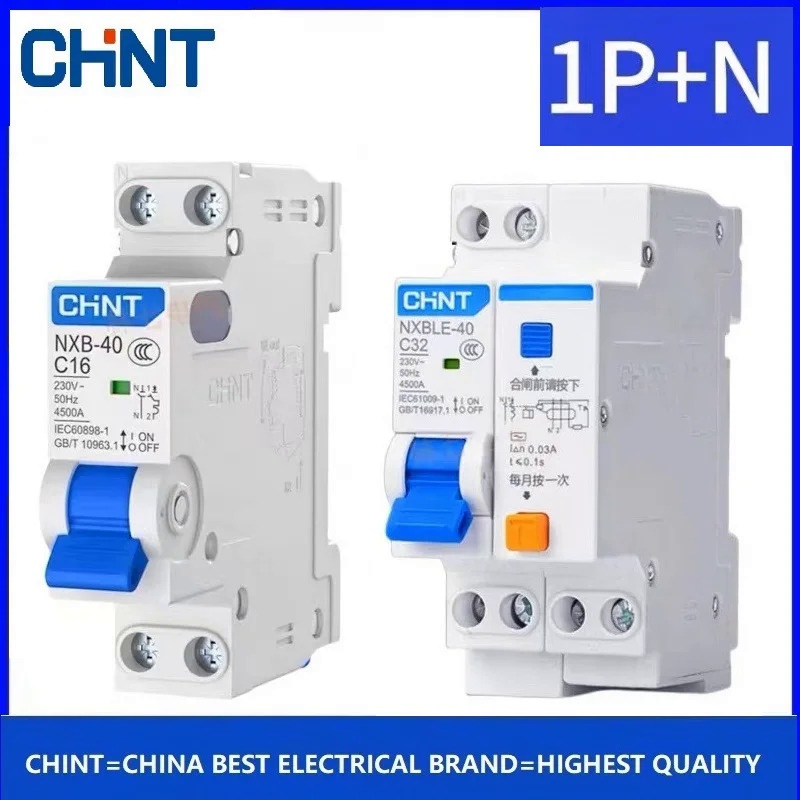 DPN 1P+N CHINT NXB-40 NXBLE-40 เปลี่ยน DZ267-32 6A 10A 16A 20A 25A 32A 220V 50HZ Miniature Leakage Circuit breaker MCB RCBO