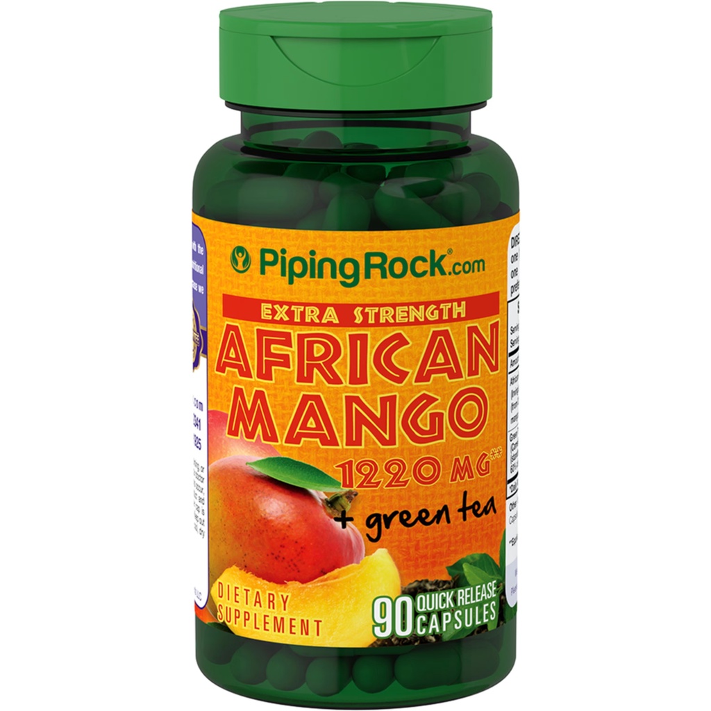 Extra Strength African Mango &amp; Green Tea 1,220 mg. (90แคปซูล)🥭 มะม่วงแอฟริกัน