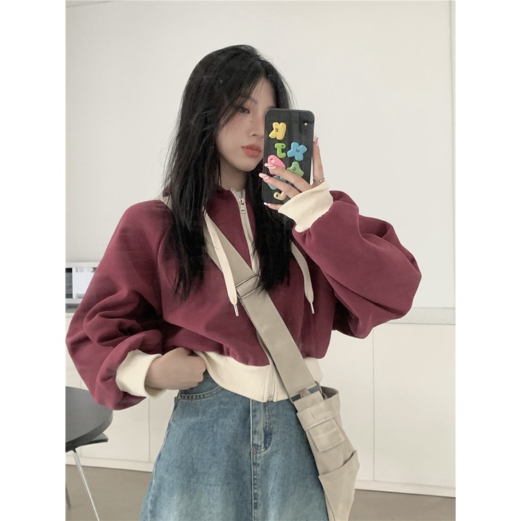 ส่งไวจากไทย SELLDA M-2XL เสื้อฮู้ด เรียบๆ แขนยาว เกาหลี ผู้หญิง