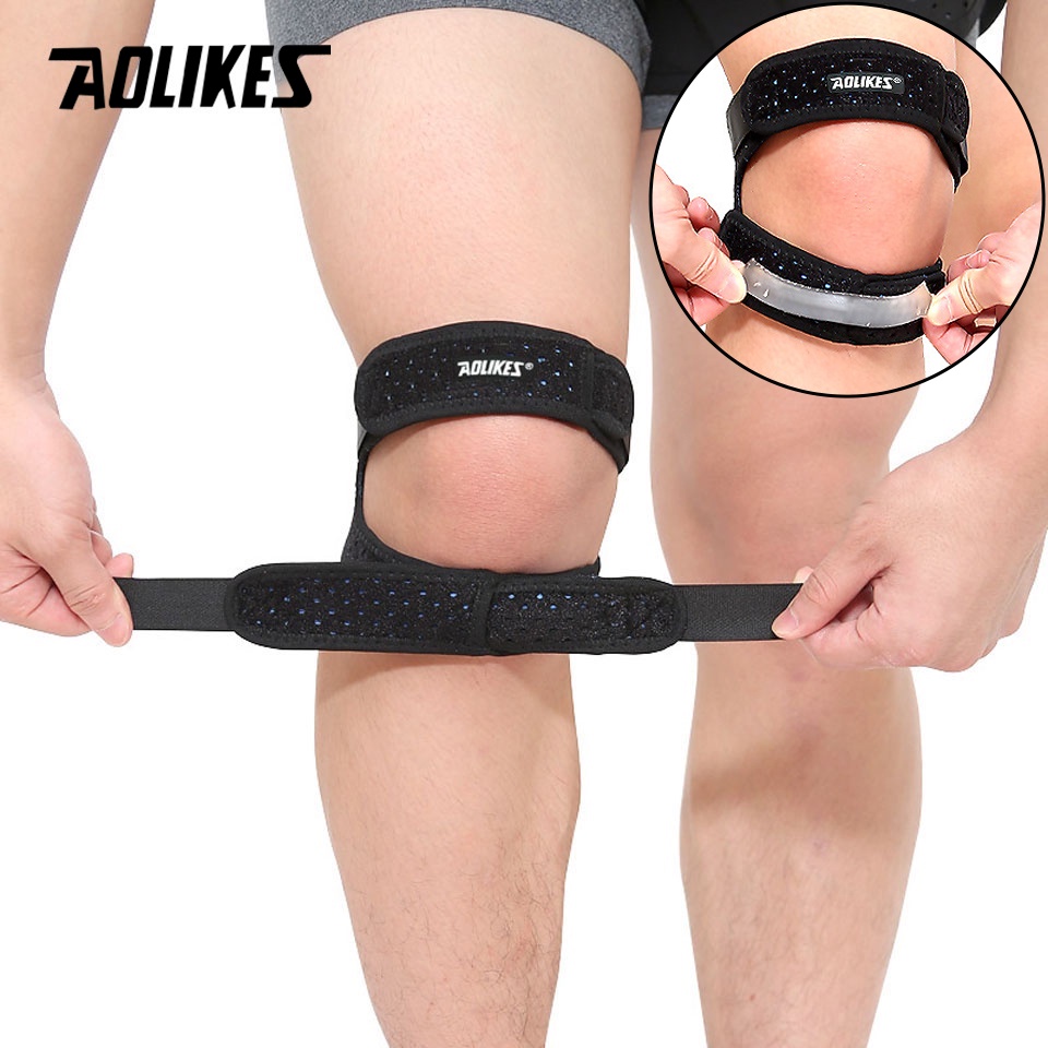 Aolikes สนับเข่า สายรัดเอ็น สะบ้า สายรัดกีฬา แผ่นรองเข่า ปรับได้ รองรับรั้งเข่า 1/2 ชิ้น