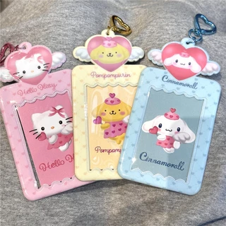 จี้ PVC รูปหัวใจน่ารัก ขนาด 10 ซม. สําหรับใส่บัตรอาหาร โฟโต้การ์ด