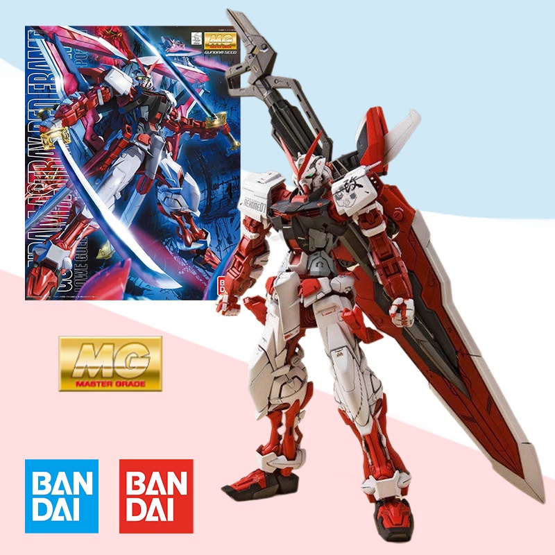 Bandai MG 1/100 MBF-P02Kai MOBILE SUIT Gundam Astray Red Frame Kai full Action Anime ชุดโมเดล PVC ประกอบของเล่น ของขวัญสําหรับเด็ก