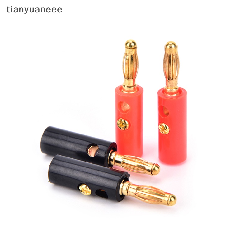 Tianyuaneee ปลั๊กกล้วยเชื่อมต่อลําโพง 4 มม. สีทอง 10 ชิ้น ต่อล็อต