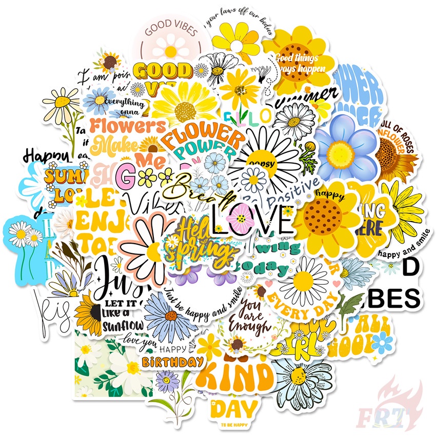 ❉ สติกเกอร์ ลายดอกไม้ Slang Art Series 01 ❉ สติกเกอร์แฟชั่น กันน้ํา DIY 50 ชิ้น/เซต