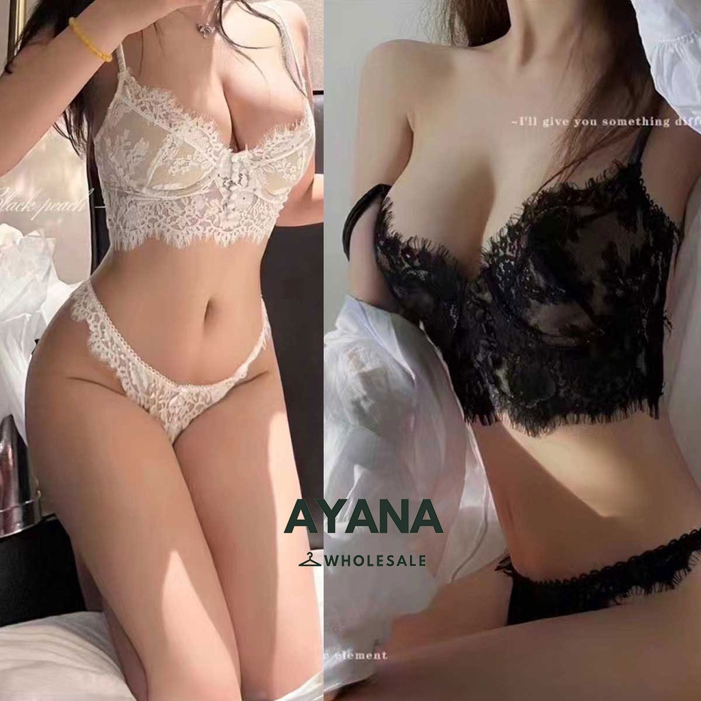 เสื้อครอปท็อปบราลูกไม้ ฟองน้ำไม่บาง ชั้นใน สายเดี่ยวลูกไม้