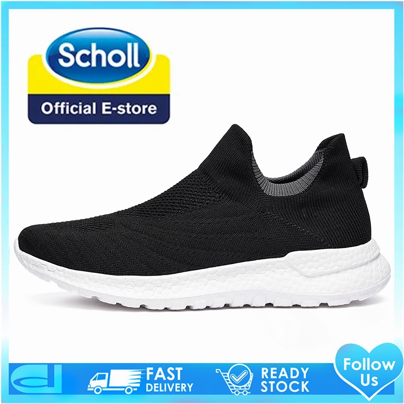 รองเท้ากีฬา scholl ส้นแบน แบบสวม สไตล์เกาหลี สําหรับผู้ชาย