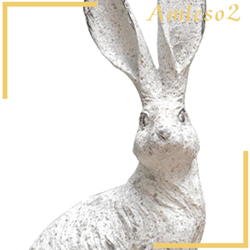 [Amleso2] ฟิกเกอร์รูปปั้นกระต่าย สําหรับตกแต่งบ้าน ระเบียง ฟาร์มเฮาส์ 2 ชิ้น - รูปที่ 2