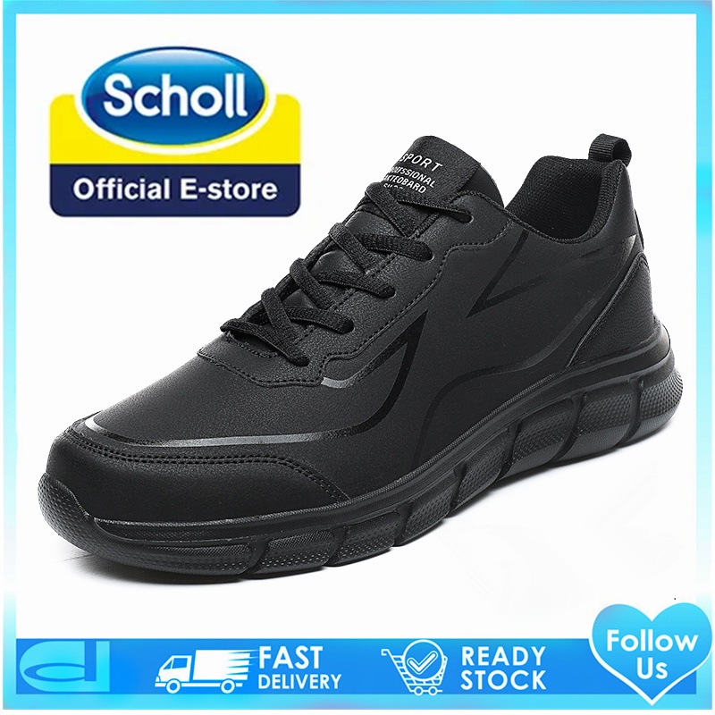 Scholl รองเท้ากีฬา รองเท้าผ้าใบ สลิปออน ส้นแบน สไตล์เกาหลี สําหรับผู้ชาย ไซซ์ 45 46 47 48