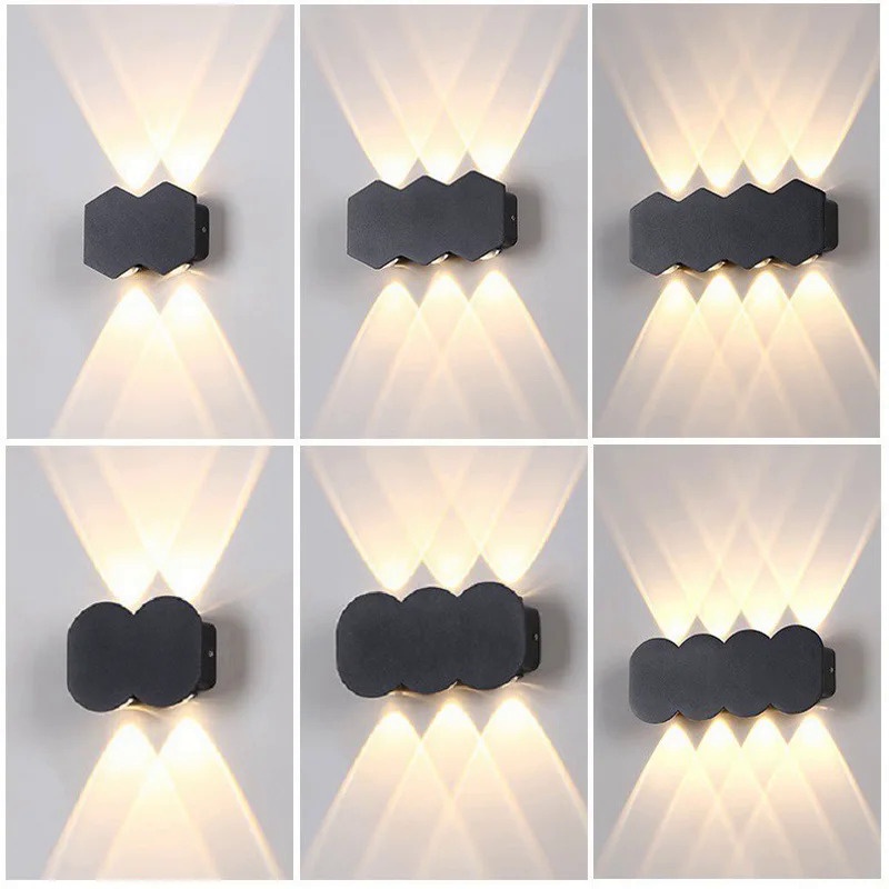 LED Wall Lamp Outdoor Waterproof IP65 Garden Lights 8W Aluminum Interior Wall Light 86V-265V Bedroom