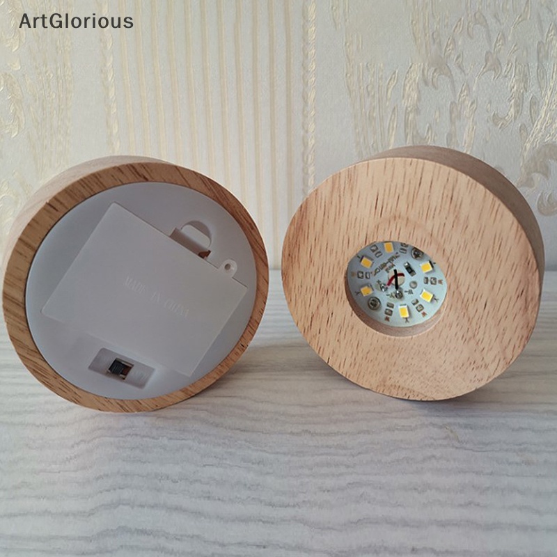 Art ฐานโคมไฟตั้งโต๊ะ LED ทรงกลม 8 ซม. 3D สําหรับตกแต่งบ้าน