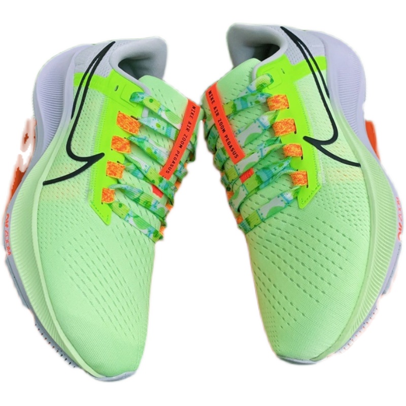 เหมาะสำหรับ Nike Air Zoom Pegasus 38 วิ่งลำลองมัดย้อมสีเหลืองเรืองแสงเรืองแสง รองเท้า true